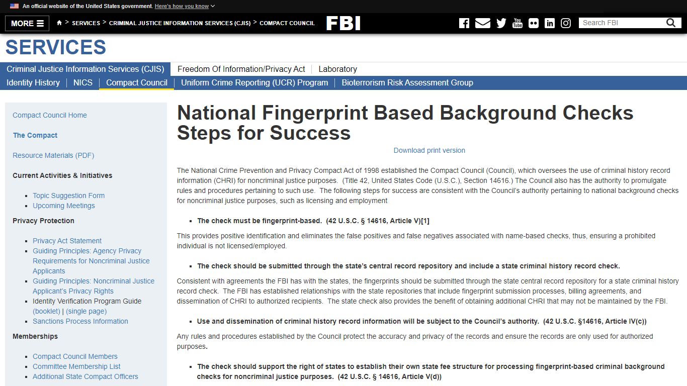 National Fingerprint Based Background Checks Steps for Success